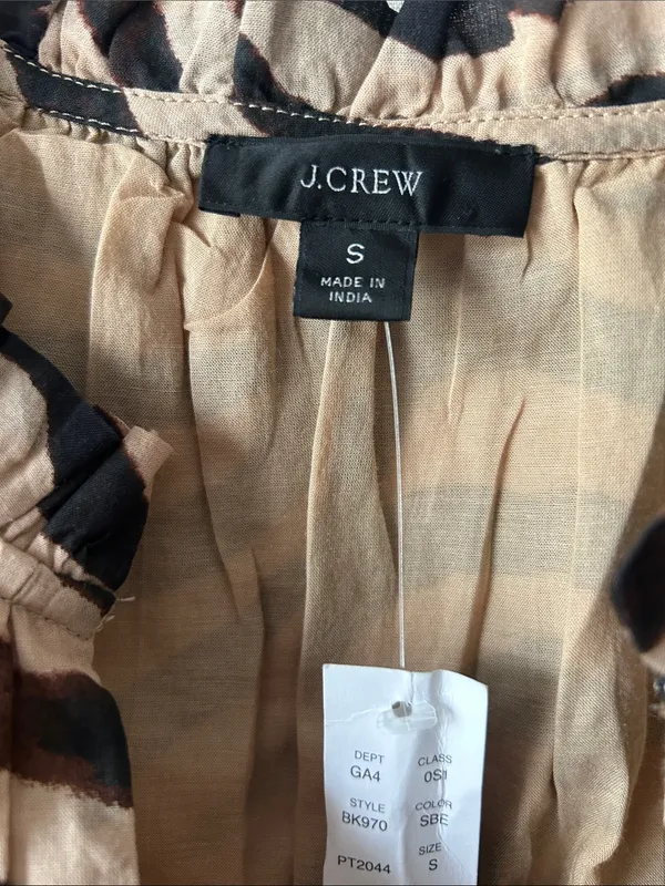 J Crew Smocked-waist cotton voile dress in zebra stripe size Small - Image 2