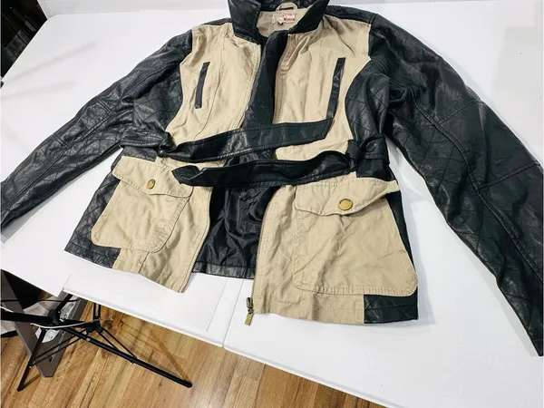 Dollhouse Black and Beige Military-Style Field Jacket - Image 8