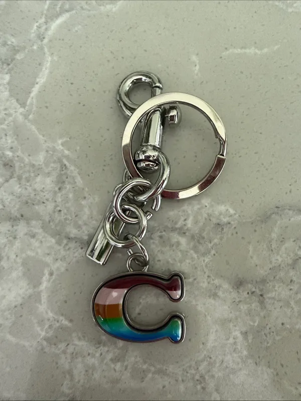 Rainbow 'C' Keychain Charm - Image 2