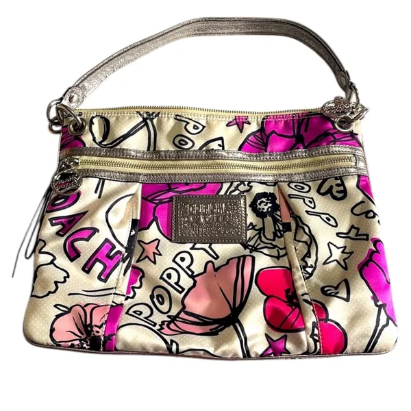 Coach Poppy Floral Pop Art Print Satchel Bag - Image 2