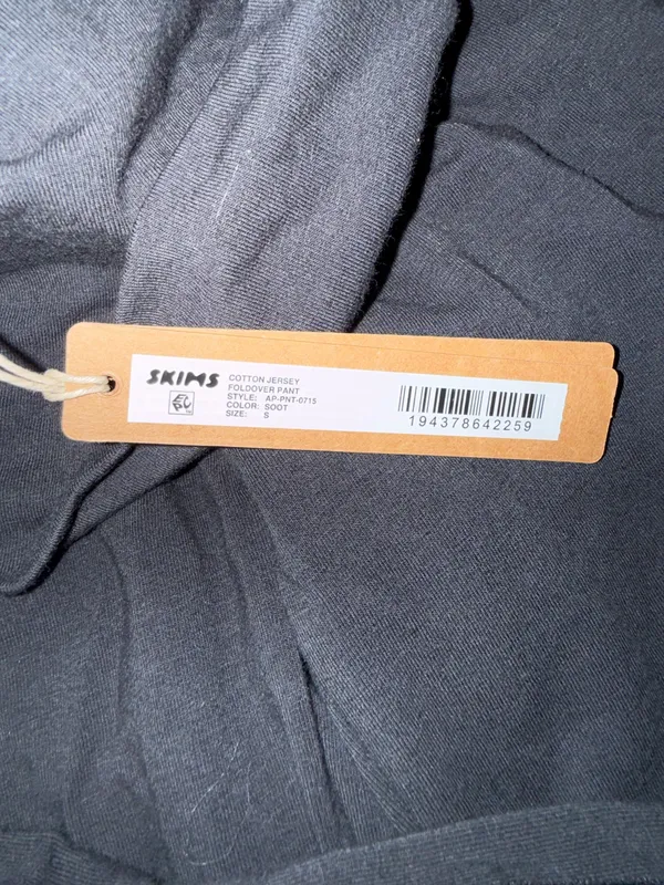 SKIMS Cotton Jersey Foldover Pants Soot - Image 3