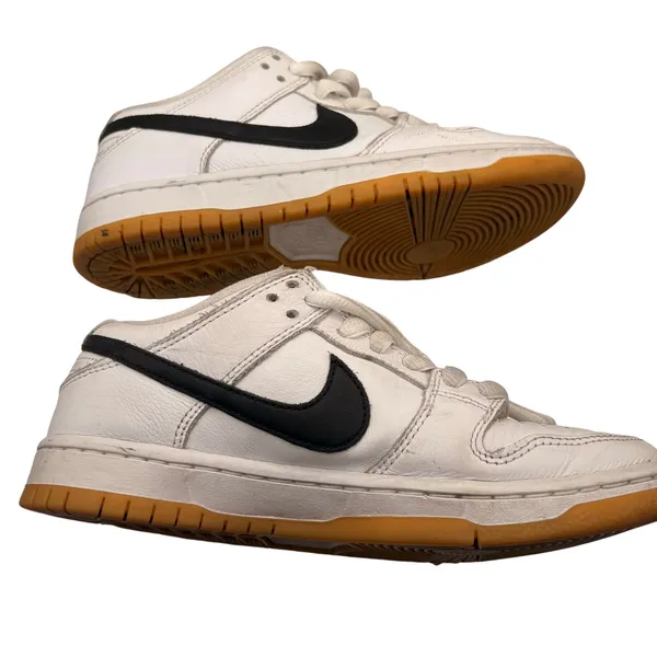 Nike Dunk Low White Black SZ 6 Classic Retro Leather Sneakers Casual Streetwear - Image 6