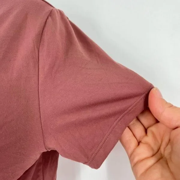 Alphalete Ultrasoft Wrap around Tie Short Sleeve Workout TOP Medium pink - Image 7