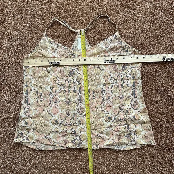 Silk E Eloise By Anthropologie Tank Top Lg Pink Snake Print Edgy Exotic Indie - Image 6