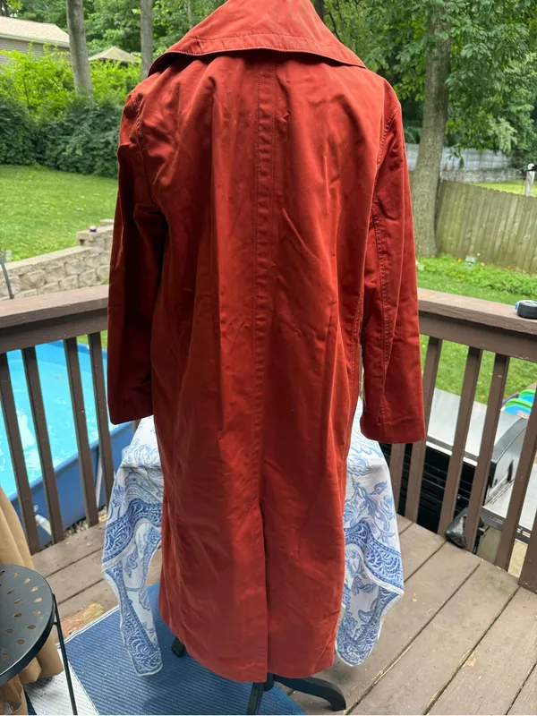 Club Monaco Ohdette Brick Red Long Trench Coat Women’s M Medium MSRP $329 - Image 5