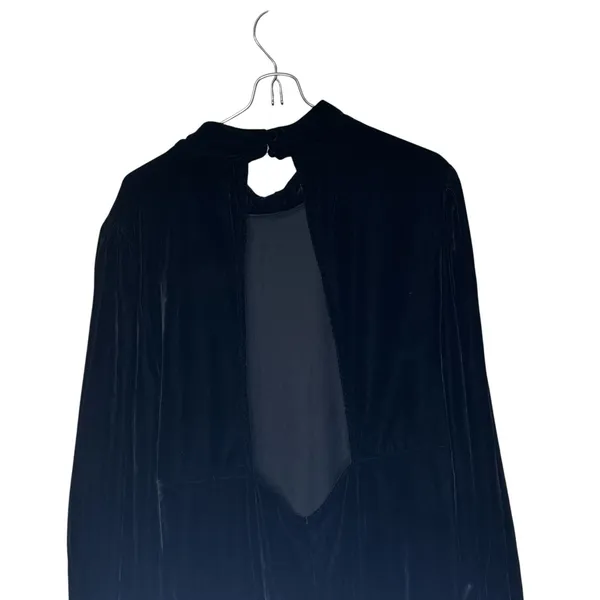 Banana Republic Women's Shift Dress Open‎ Back Long Sleeve Velvet Black XL NWT - Image 9