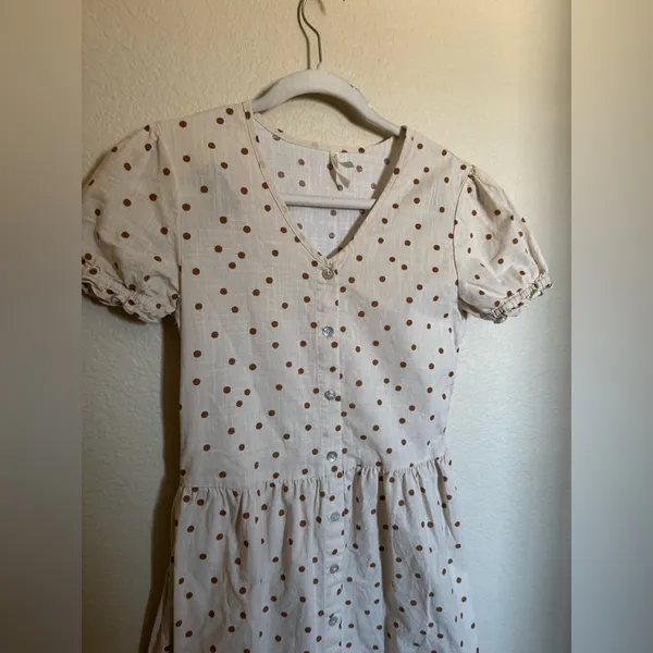 Rylee + Cru Polka Dot Button‎ Midi Dress Size XS Cotton Cottage - Image 2