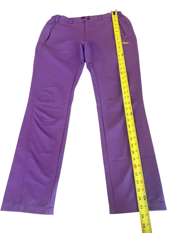 LL Bean Purple Soft Shell Hiking Rain Pants Womens Large - Image 9