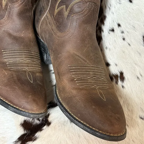 Ariat Heritage Leather Round Toe‎ Western Boots Size 8.5 T1 - Image 2