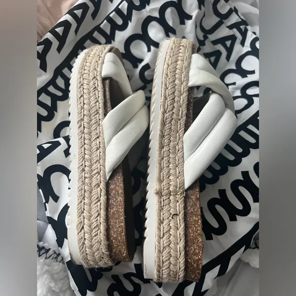 Vince Camuto White Braided Crossover Slide Mules - Image 4