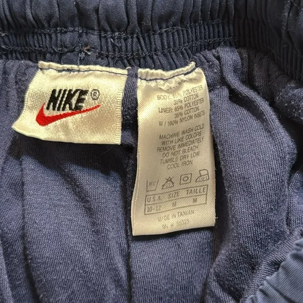 Vtg‎ Nike 90s ladies navy blue cotton athletic lounge pants size 24”medium - Image 10