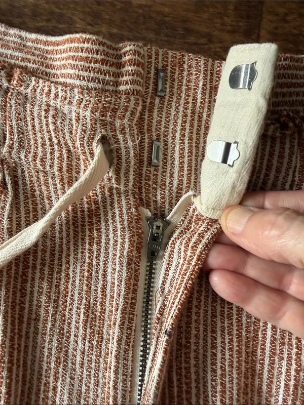 FREE PEOPLE Caraway Tapered Striped Cotton Pants Size 4 NWT Boho Coastal Casual - Image 13
