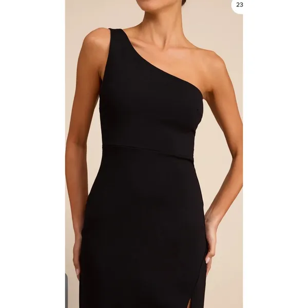 Lulus Good Times Only Black One-Shoulder Maxi Dress XS NEW - Image 3