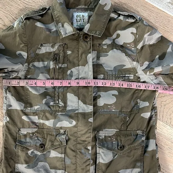 Old Navy Camo Utility Jacket Women’s M Military Cargo Lightweight Cotton - Image 7