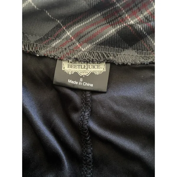 Beetlejuice Plaid Pleated Skort Womens Size S Grey Red Goth Schoolcore Academia - Image 7