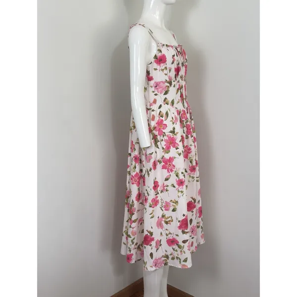 Scarlet Darkness Women Sundress Floral Printed Corset Ruched Bust Cami Flowy M - Image 3