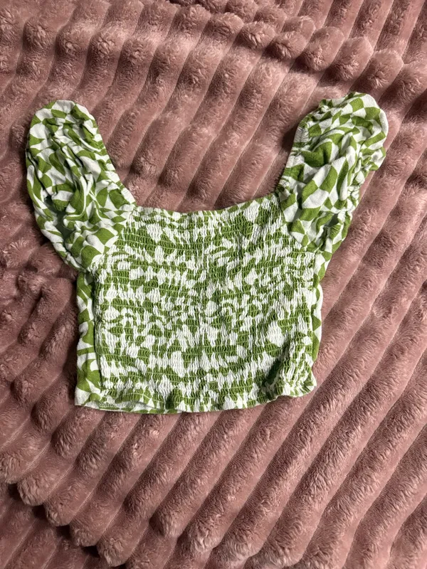 Green Checkered PacSun Top - Image 3