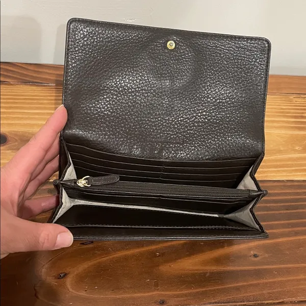 Michael Kors Fulton Carryall Wallet Brown Pebbled Leather "MK" Logo Medallion - Image 8