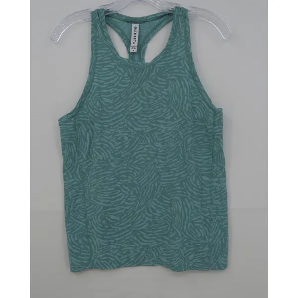 Athleta Racerback Tank Top Teal Green Animal Print Activewear Womens Small‎ - Image 8