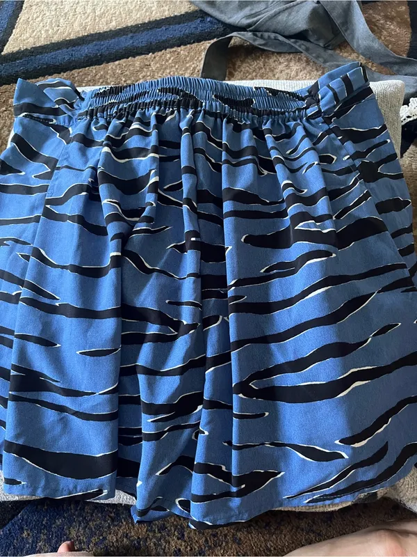 Blue Zebra-Print Tie-Waist Skort for Women - Image 3