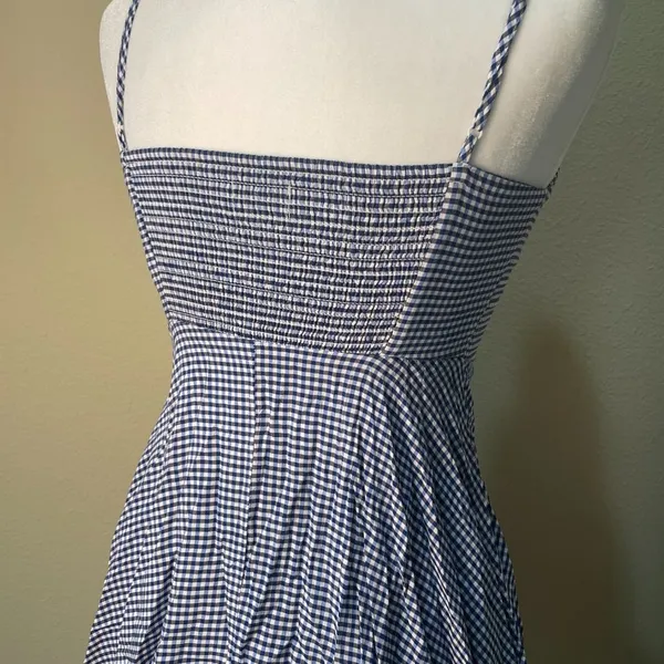 OLD NAVY Blue Gingham Fit & Flare Dress - size XS - Image 5