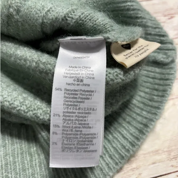 Madewell Alpaca Wool Blend Sweater Women's Size Medium Green Soft Warm - Image 4
