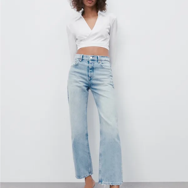 Zara Straight Fit High Rise regular Length jeans size 8 ( 4365/361) - Image 2