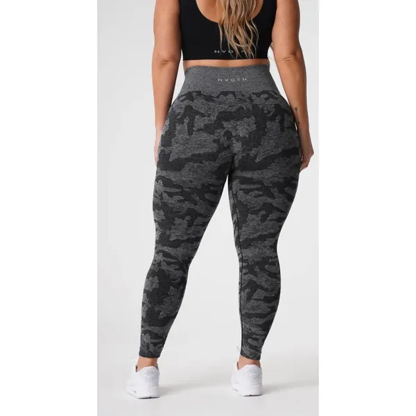 NVGTN Gray Camo Seamless Leggings Gym Workout Activewear Pants Size M New - Image 3