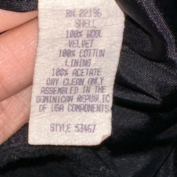 Vintage Herman Kay 100% WOOL Coat‎ Lined Jacket Pea Coat Black Size 14 - Image 5