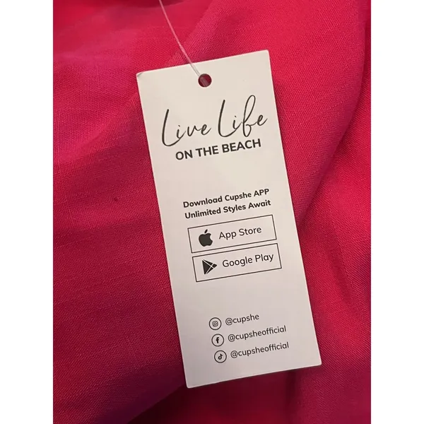 Cupshe Dress Womens Medium Pink Cutout Backless Tie Strap Maxi Sundress Beach - Image 13
