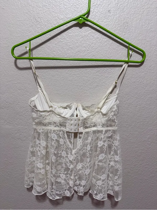 Unbranded White Lace Bustier Cami Top XXS Coquette Y2K - Image 2