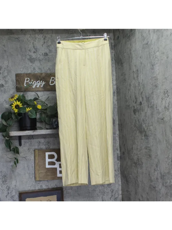 NWT Tahari ASL Womens Woven Stripe Pants Trousers PJM006-TK Ochre Brown Multi 4 - Image 2