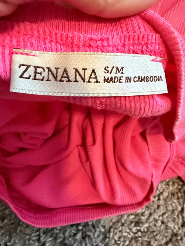 Zenana relaxed fit oversized ribbed short sleeve flowy top size s/m hot pink NIB - Image 8