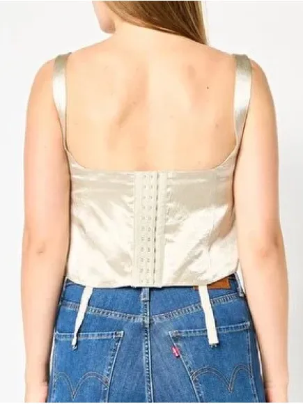 Zara Satin Champaign Corset Top - Image 3