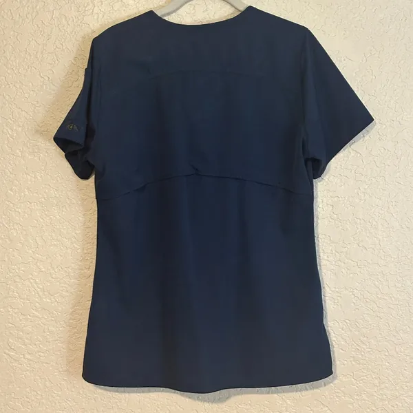 Carhartt Navy Blue V‎ Neck Force Scrub Top Short Sleeve Pockets Size S - Image 10