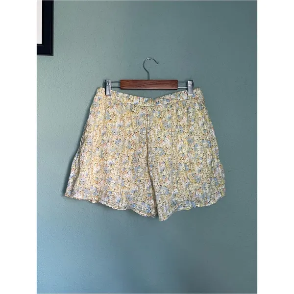 American Eagle High Waisted Flowy Short  Size Small Yellow Floral Ditsy Print - Image 7