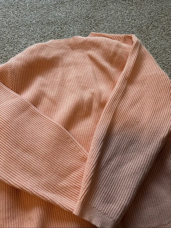 J. Crew Women's Peach Ribbed Stretch Crewneck Sweater - Image 6