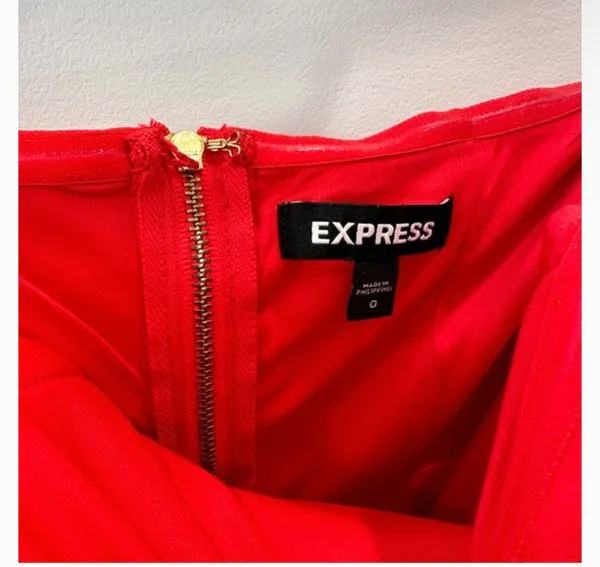 Express Jumpsuit Red Strapless - Image 11