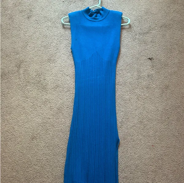 Le Lis midi blue sweater Dress - Image 4