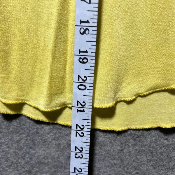 Ten‎ Sixty Sherman Womens Yellow V-Neck Short Sleeve Raw Hem Tee Shirt Large - Image 4