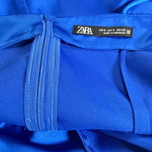 Zara Royal Blue Satin Cowl-Neck Mini Dress - Size Small 💙 - Image 20