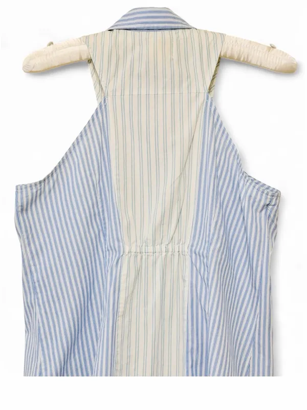 Anthropologie Maeve Sleeveless Collard Stripped Button Down Halter Blouse Size12 - Image 10