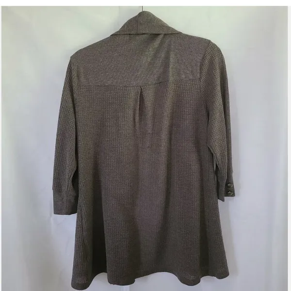 Carolyn Taylor Open Front‎ Cardigan Sweater Waffle Knit Women's Size Large - Image 3