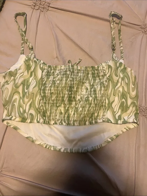 Kendall & Kylie Green Swirl and Cream Camisole Duo - Image 5