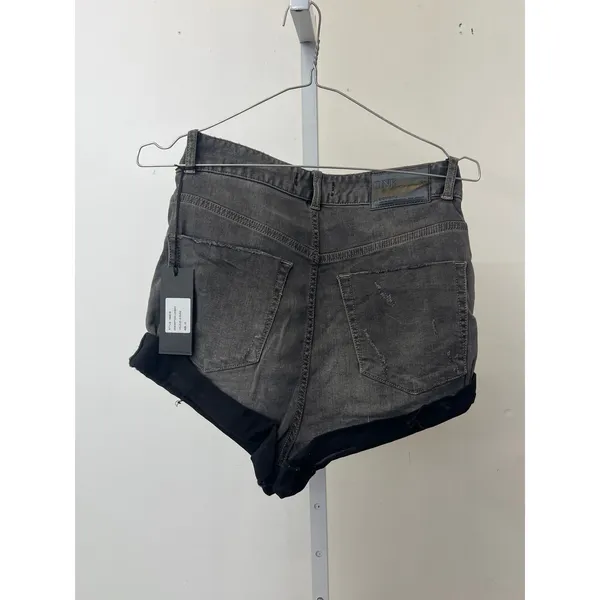 NWT One Teaspoon Sz 26 Lovers Le Duke Black Distressed Low Waist Jean Shorts - Image 4