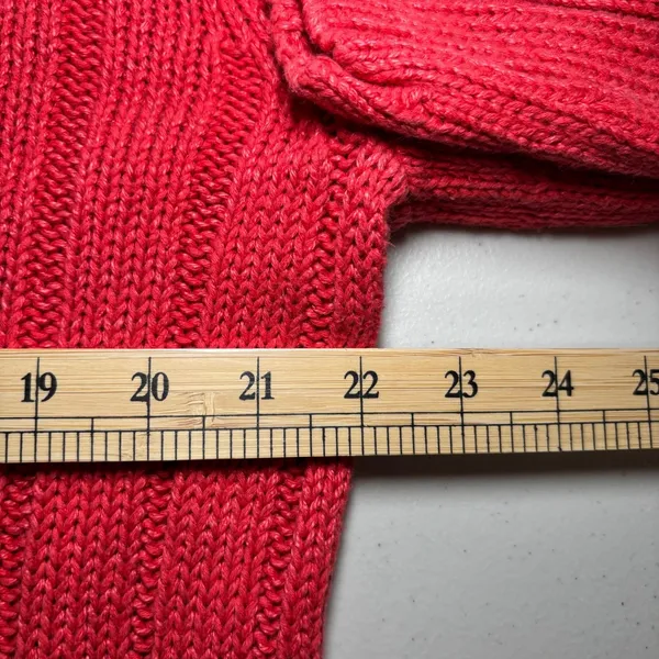 Polo Ralph Lauren Tangerine Orange Linen Cotton Blend Chunky‎ Sweater Large - Image 6