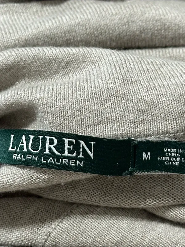 Ralph Lauren Size M Heather Gray Brushed Cotton Modal Turtleneck Long Sleeve Top - Image 4