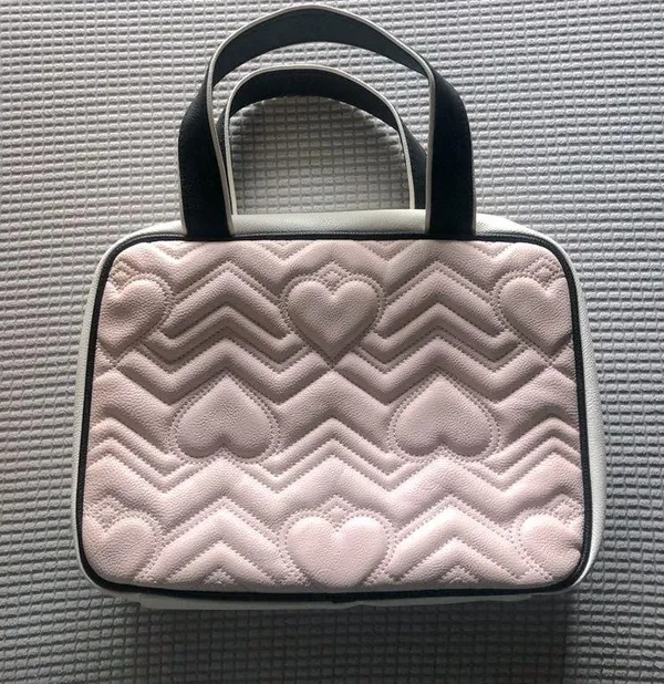 Betsey Johnson Pink Quilted hearts now weekender cosmetic bag - Image 2