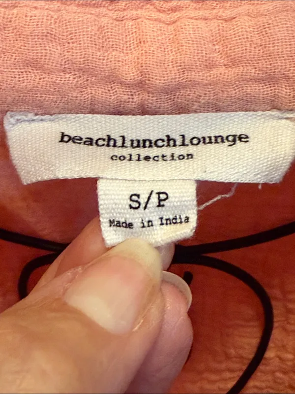 beachlunchlounge Coral Crinkle Button-Down Shirt - Image 5