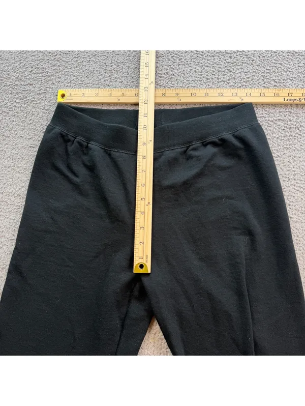 Hanes EcoSmart Black Fleece Lined Sweatpants Womens S Cozy Lounge Athletic - Image 3